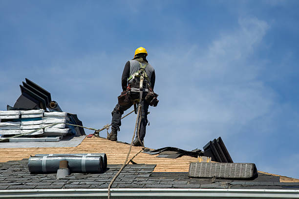 Professional Gutter Installation technician working in North Branch, NY
